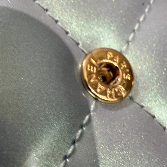 CHANEL Boy Quilted Long Flap Wallet in metallic blue with silver hardware - Picture 4 of 15